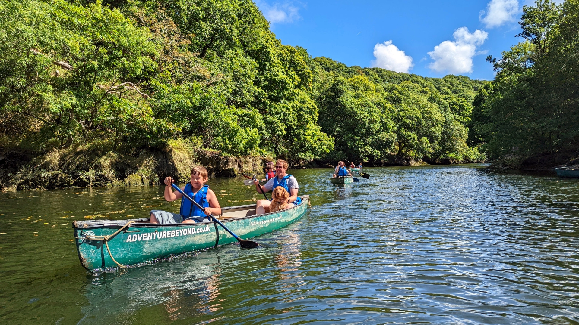 Family canoe trip Cardigan
