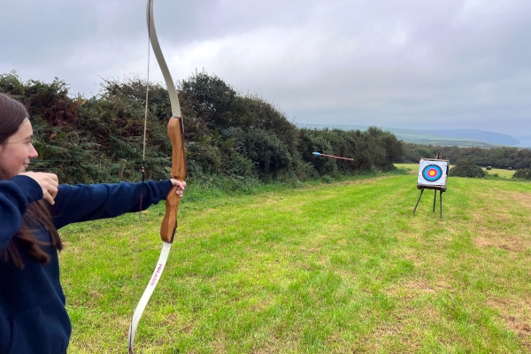 Archery lesson in West Wales