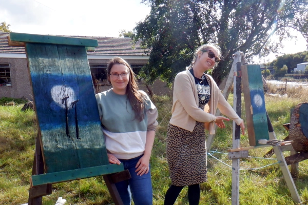 Axe throwing session in Cardigan